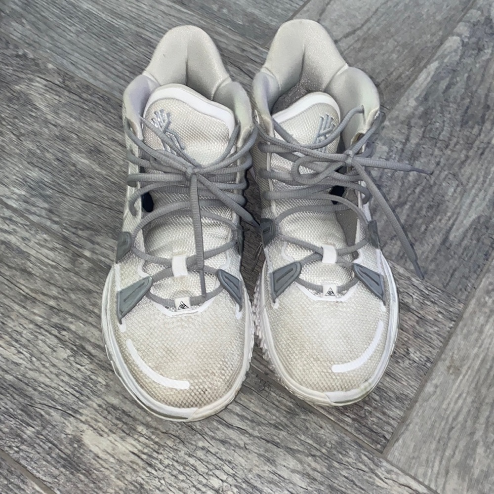 White Customized Kyrie Basketball Shoe